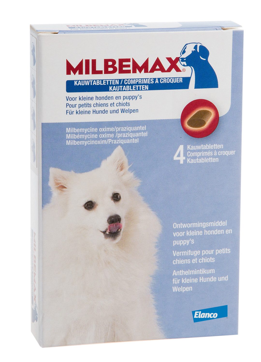 Milbemax kauwtablet kleine hond/puppy<br>0,5 - 10 kg 4 st